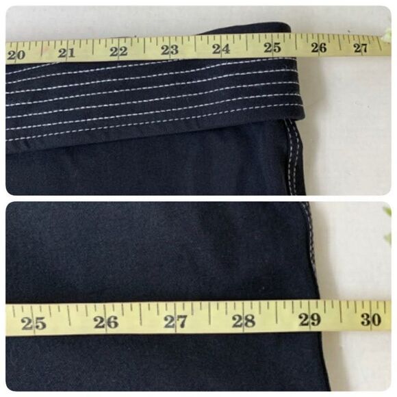 Alfani Plus Wide Leg Tummy Control Cropped Trousers Culottes 28W Black - Picture 6 of 8